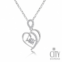 【City Diamond 引雅】『新月之愛』白K 30分華麗鑽石項鍊/鑽墜