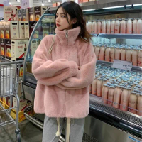Imitation mink fur coat for women's winter 2023 new environmentally friendly fur integrated lamb fur coat with furry fur