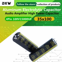 1PCS/Lot 4Pin 100V15000UF Aluminum Electrolytic Capacitor 35x100 Audio Amplifier High Power Capacitor 15000UF 100V