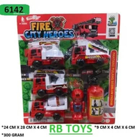 Mainan Mobil Pemadam 4 PCS + APAR | Pullback Fire Rescue Set Anak Edukatif 6142