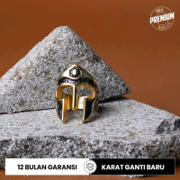 Rich Accessories Cincin Skull SPARTAN Ring Pria Stainless Steel 18K Gold Plated  Silver