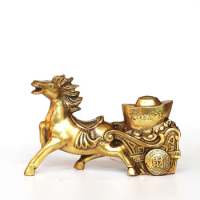 SHUN brass select Style copper Mara ingot Horse-drawn carriage Mara cabbage Lucky Yuanbao Chinese cabbage Decoration