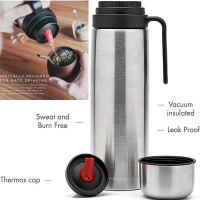 1000ml Double Wall Stainless Steel Vacuum Insulated Termos Lid Mug With Handle Yerba Thermos Mate Bo