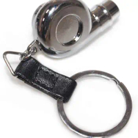 Spinning Turbo Keychain Keyring Turbocharger Turbine Key Chain Ring Keyrings (Polished Silver)