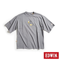 EDWIN 橘標 啤酒E君短袖T恤-男款 灰褐色