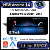 12.3" Android 14 For Mercedes Benz E Class W212 2009 - 2016 Car Raido GPS Navigation Multimedia Player Video Wireless Carplay