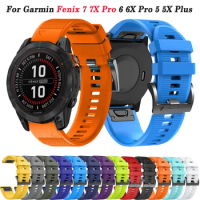 22mm 26mm QuickFit Strap For Garmin Fenix 7 7X Pro 6 6XPro 5 5X Plus Smart Watch Silicone Bracelet Watchband Quick Release Strap