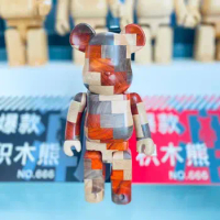 Bearbrick 400% 28cm Piano Wood Bear New Snap Style Handcrafted Fine Wood Box Packaging BE@RBRICK Flexible Detachable Toy Figure