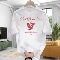 Consolace Red Swan Inn T Shirt Vintage Second Kaos Oversized Pria Wanita Boxy Baju - Official Mercha