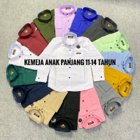 Kemeja Polos Anak Cowok Lengan Panjang Usia 11-14 Tahun Fashion