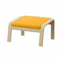 POÄNG 椅凳, 實木貼皮, 樺木/skiftebo 黃色