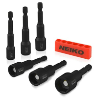 10191A Impact Ready Magnetic Nut Driver 6 Piece MM 8 to 14 mm 2-9/16\ Length Cr-V metric Master Kit"
