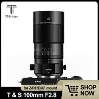 TTArtisan Tilt-Shift 100มม. 2X R5 Macro Full Frame MF เลนส์สำหรับ A7 Fuji X-T3 GFX100 Nikon F2.8 Can