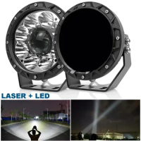 1KM+ Distance Laser LED 7 Inch Pods Light Round Offroad Spotlight 12V 24V LED Work Driving Lights for ATV UTV SUV 4x4 Boat Truck