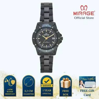 Mirage Jam Tangan Wanita Analog 8713 L Full Black Original Stainless Plat Hitam