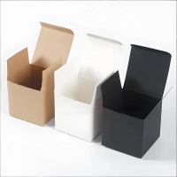 Kotak Kosong Blind Box Kertas Kulit Lembu & Kad Putih, Bentuk Segi Empat untuk Mainan, Gula-Gula & H