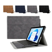 For Microsoft Surface Pro 10 9 8 7 6 5 4 X Surface GO 1 2 3 PU Leather Protective Case Rugged Cover Case Stand with Pen Holder