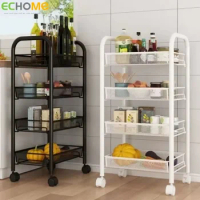 Echome Storage Rack Large Capacity with Wheels Multi-layer Storage Household Kitchen Trolley Storage Rack Kitchen Organizers