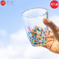 【ADERIA】日本津輕 睡魔手工玻璃杯 4入組 300ml(玻璃杯)