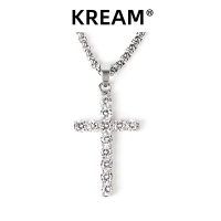 silver ice out cross necklace 滿鉆十字架項鏈男女鎖骨鏈 ins