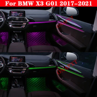For BMW X3 G01 2017-2021 Screen control Decorative Ambient Light LED Atmosphere Lamp illuminated 11 colors Strip