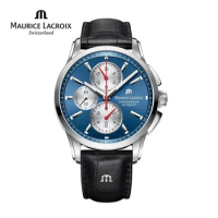 MAURICE LACROIX Watch Ben Tao Series Three-eye Chronograph Fashion Casual Top Luxury Leather Men’s Watch Relogios Masculinos