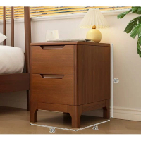 實木床頭櫃小型 (深胡桃色30*41*50cm） 