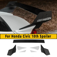 For 2016-2019 Honda Civic 10th Gen Sedan FC1 FC2 Racing Style New Adjustable MUGEN JDM Spoiler Rear Trunk Lid Wing Accessories