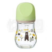 PIGEON 貝親 設計款母乳實感玻璃奶瓶160ml (熊/綠)【悅兒園婦幼生活館】