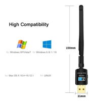 600Mbps USB Wifi Adapter 2.4GHz+5.8GHz Wifi Receiver Network Card USB2.0 wi-fi High Speed Antenna Wifi Adapter for Laptop PC