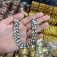 Aksesoris Gelang rantai putih permata
