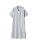 ชุดเดรสคอปก ผ้าลินิน รุ่น BCL08A1S