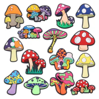 50pcs Wholesale PVC Different Mushroom Kids Slippers Shoes Button Decoration Food Charms for Phone Case Wristband