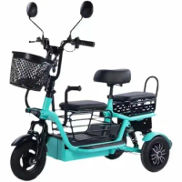 Elderly Scooter Household Elderly Pick-up Children Three-Wheel Battery Three-Seat Electric Tricycle