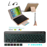 Wireless Bluetooth Keyboard Case for Lenovo Tab E10 Tab M10 Tab P10 Tablet 7 COLORS Backlit LED Light Keyboard Case + Pen