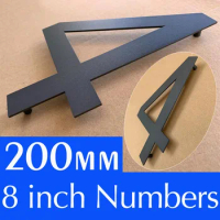 20CM Stainless Steel Floating House Numbers Doorplates 8" Big Street Address Sign Plate Outdoor Door Number For Yard Mailbox 0-9