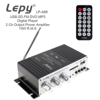 LP-A68 15W x 2 2CH HI-FI Digital Audio Player Car Amplifier FM Radio Stereo Player Support SD / USB / MP3 / DVD Input EU/US Plug