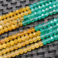 Natural Agates Terahertz Beads Faceted Rondelle Spacer DIY Loose Beads For Jewelry Making beads Accessories 38cm Women Gift