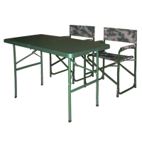 折疊吹塑桌軍綠色便攜式野餐桌作業桌椅戶外指揮桌電腦桌