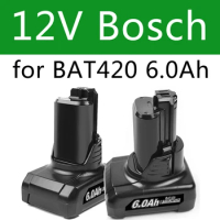 12V Bosch 6.0Ah Li-ion BAT420 Replacement Battery for Bosch BAT411 BAT412 BAT413 BAT414 10.8V Battery Cordless Power Tools