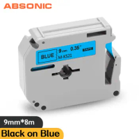 Absonic MK-521 Black on Blue 9mm Label Tape Replacment for Brother P-touch PT-M95 PT-65 PT-70 PT-80 PT-85 PT-90 PT-45M Printer
