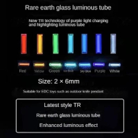 Not Tritium 2 X 6 mm Glass Night Light Tube Non Tritium Tube Edc Absorbing Light And Emitting Glass Night Light Tube
