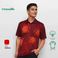 Crocodile DIAMOND 1915 | Kaos Kerah Premium Pria Polo Shirt | Relax fit Merah M