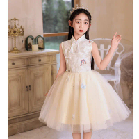 Girl's Dress Light Luxury Niche Children's Piano Performance Costume Chinese Style Host's Birthday P