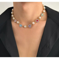 ️ พร้อมส่ง ส่งเร็ว 1-2 ถึง สร้อยคอไข่มุก+หัวใจ สร้อย Y2k สร้อยวินเทจ (UNISEX)️ คําแนะนําผลิตภัณฑ์