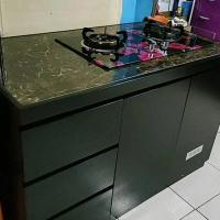 kitchen set bawah 120 top table granit lubang kompor