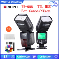 TRIOPO TR-988 TTL High Speed Sync Camera Speedlite Flash for Canon and Nikon 6D 60D 550D 600D D800 D700 Digital SLR Camera