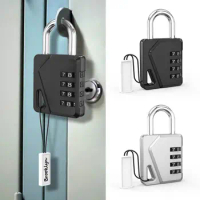 Zinc alloy 4 Digit Password Lock Durable Anti-theft with Tag Dormitory Cabinet Lock Padlock Backpack Zipper Lock Travel