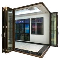 High Quality Living Room Aluminum Narrow Folding Door Accordion Folding Door Folding Patio Bifold Do