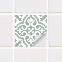 Funlife® 20x20CM Self-Adhesive Sage Vintage Pattern Tile Stickers Printed Peel and Stick Home Decal Kitchen Home Wall Sticker